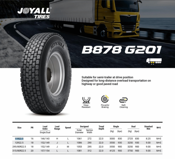 11R22.5-B878+PR16 - JOYALL - Image 3
