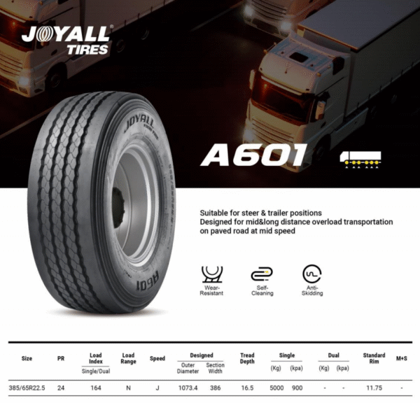 385/65R22.5-A601-R24- JOYALL - Image 3