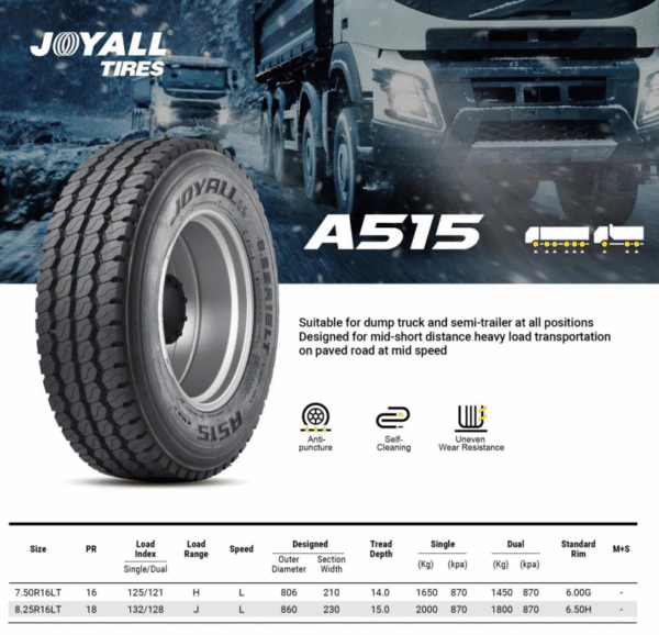 8.25R16LT-A515-PR18- JOYALL - Image 3