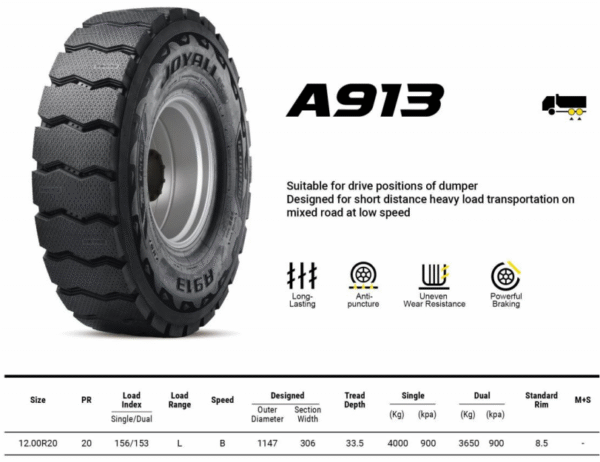 12.00R20-A913-PR20- JOYALL - Image 3