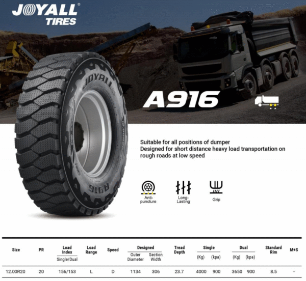 12.00R20-A916-PR20- JOYALL - Image 3